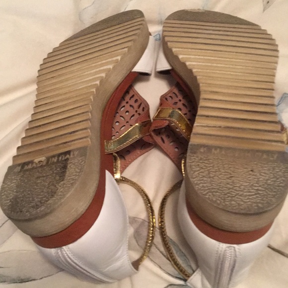 Brown & White Sandals size 11 wedges - Picture 3 of 7